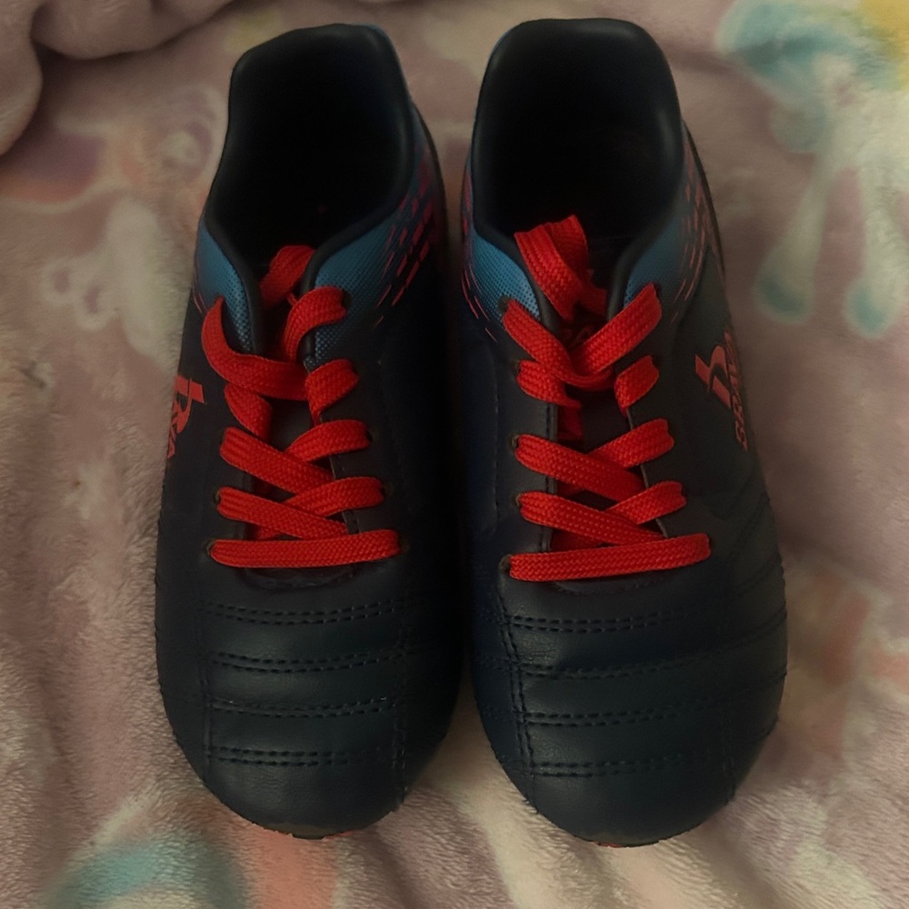 Children's Navy and Red Soccer Sneakers